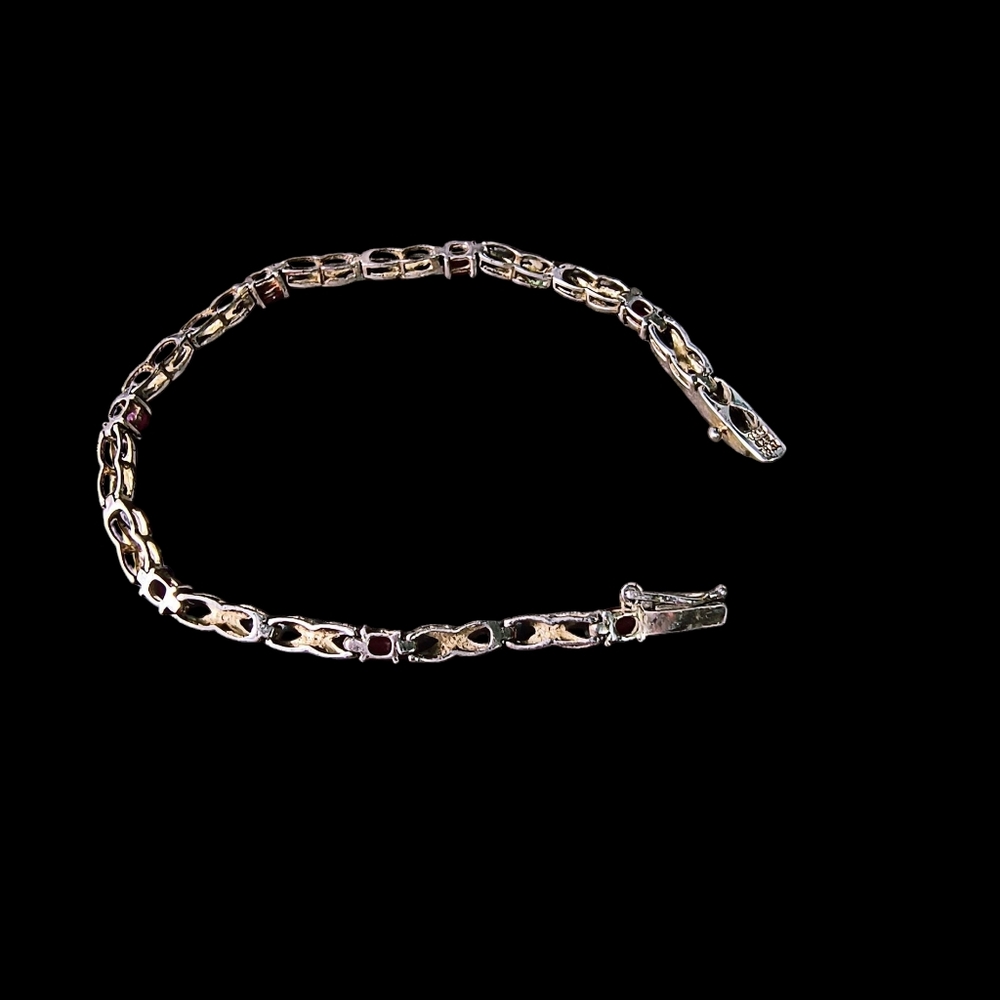 Ruby Slender Infinity Tennis Bracelet in Sterling Silver - Picture 9 of 11